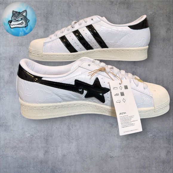 New Adidas Superstar Vintage X BAPE Men\'s Size 7 \'White Black\' JR2701 main image 5